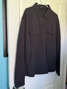 Quince Black Long-Sleeve Casual Button-Down Shirt